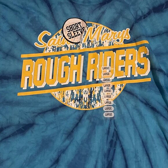 St. Marys Rough Riders Blue Tie-Dye Short Sleeve T-Shirt Size Large - Picture 5 of 7
